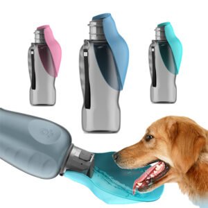 800ml Portable Dog Water Bottle with Leakproof Foldable Bowl