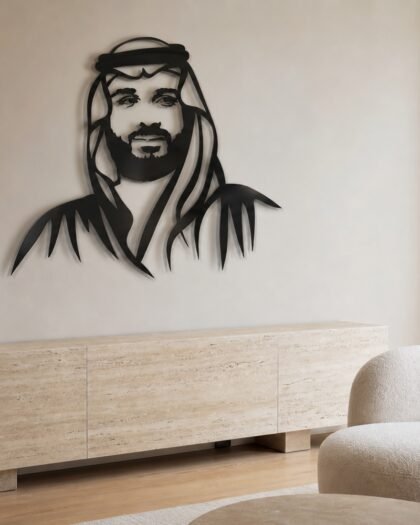 Prince Mohammed bin Salman — Premium Metal — handcrafted metal wall art, UAE