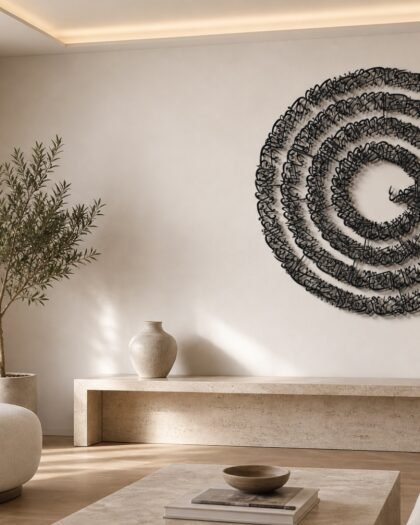 Four Quls Wall Art — Premium (QTZN03) — handcrafted metal wall art displayed in a premium UAE interior | Hanooon