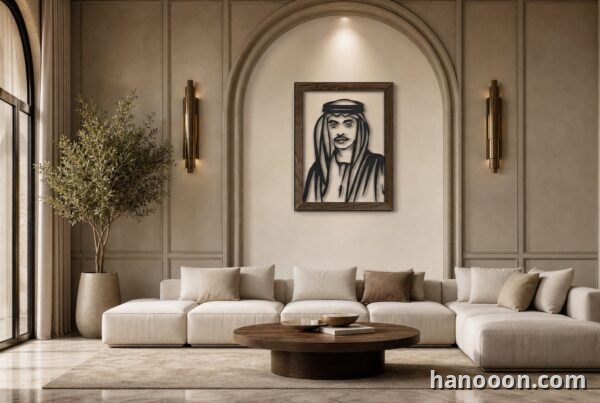 Sheikh Hazza bin Zayed — Beech Wood Edition (Metal) — metal wall art made to order in the UAE