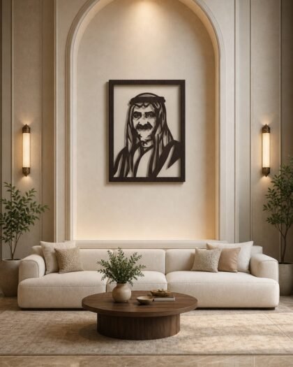 Sheikh Hamad bin Mohammed Al Sharqi — Wood & Acrylic — handcrafted metal wall art, UAE