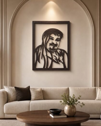Sheikh Humaid bin Rashid Al Nuaimi — Wood & Acrylic — handcrafted metal wall art, UAE