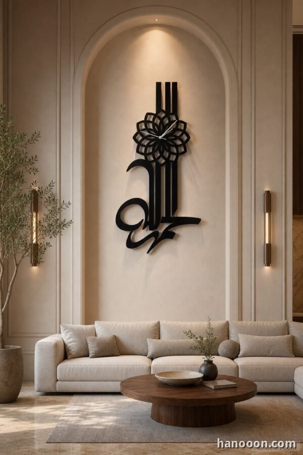 Alhamdulillah Wall Clock — metal wall art made to order in the UAE