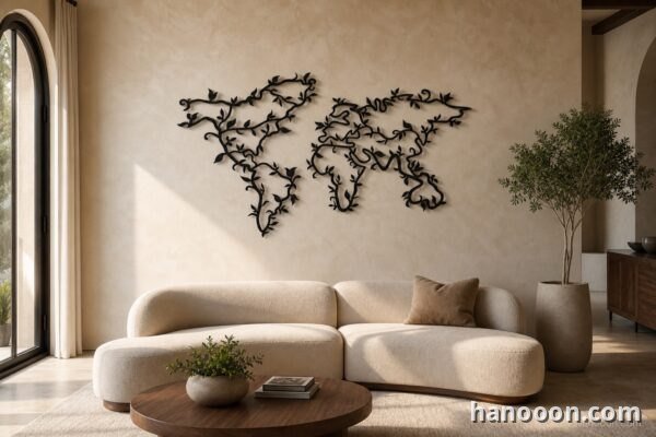 World Map Wall Art — Premium Metal — metal wall art made to order in the UAE