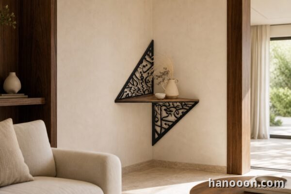 Arabisc Corner Shelf — Arabisc made to order metal and wood furniture, UAE