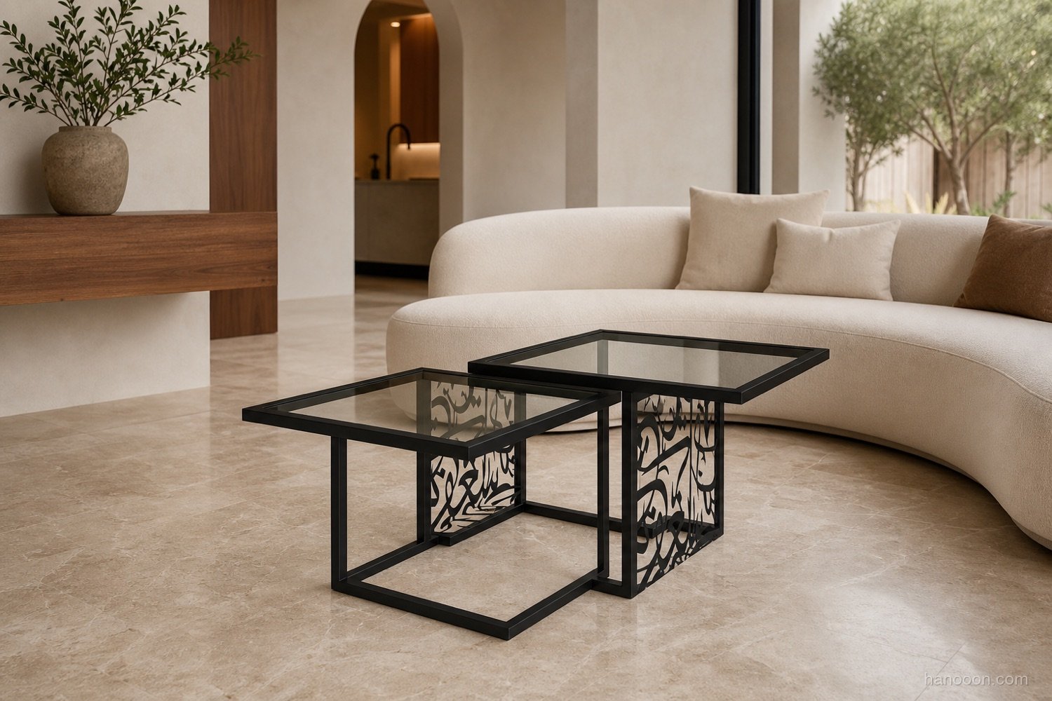 Arabisc Coffee Table (CFTZN01) — Arabisc handcrafted metal and wood furniture, UAE
