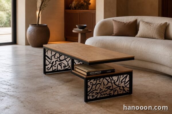 Arabisc Coffee Table — Statement Piece — Arabisc made to order metal and wood furniture, UAE