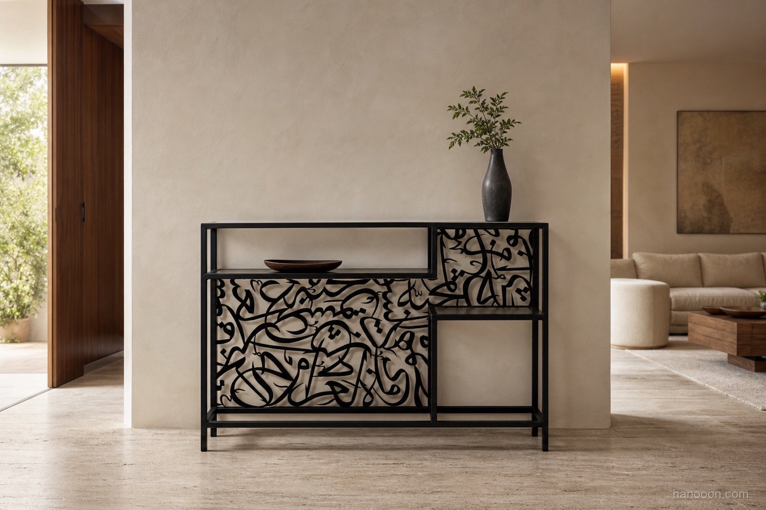 Arabisc Entrance Console — Arabisc handcrafted metal and wood furniture, UAE
