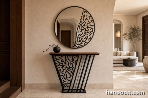 Arabisc Entrance Console — 2pc Set — Arabisc made to order metal and wood furniture, UAE
