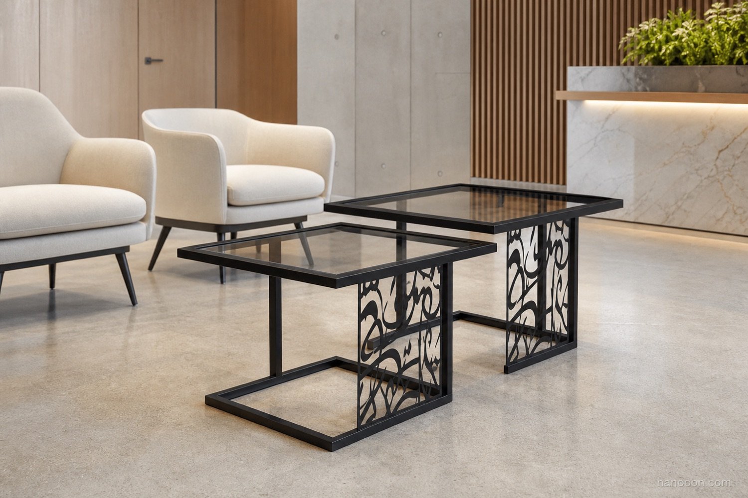 Arabisc Coffee Table (CFTZN01) — Arabisc handcrafted metal and wood furniture, UAE