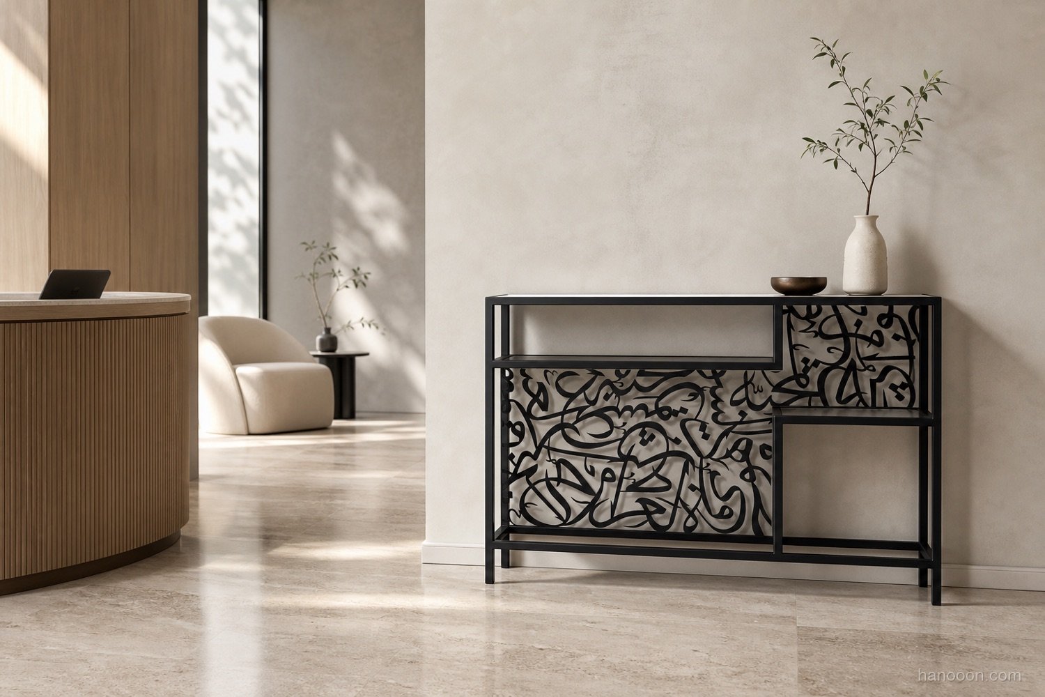 Arabisc Entrance Console — Arabisc handcrafted metal and wood furniture, UAE