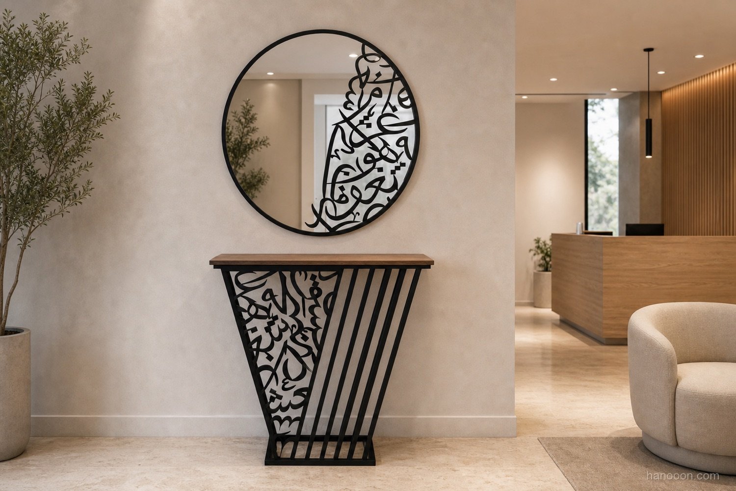 Arabisc Entrance Console — 2pc Set — Arabisc handcrafted metal and wood furniture, UAE