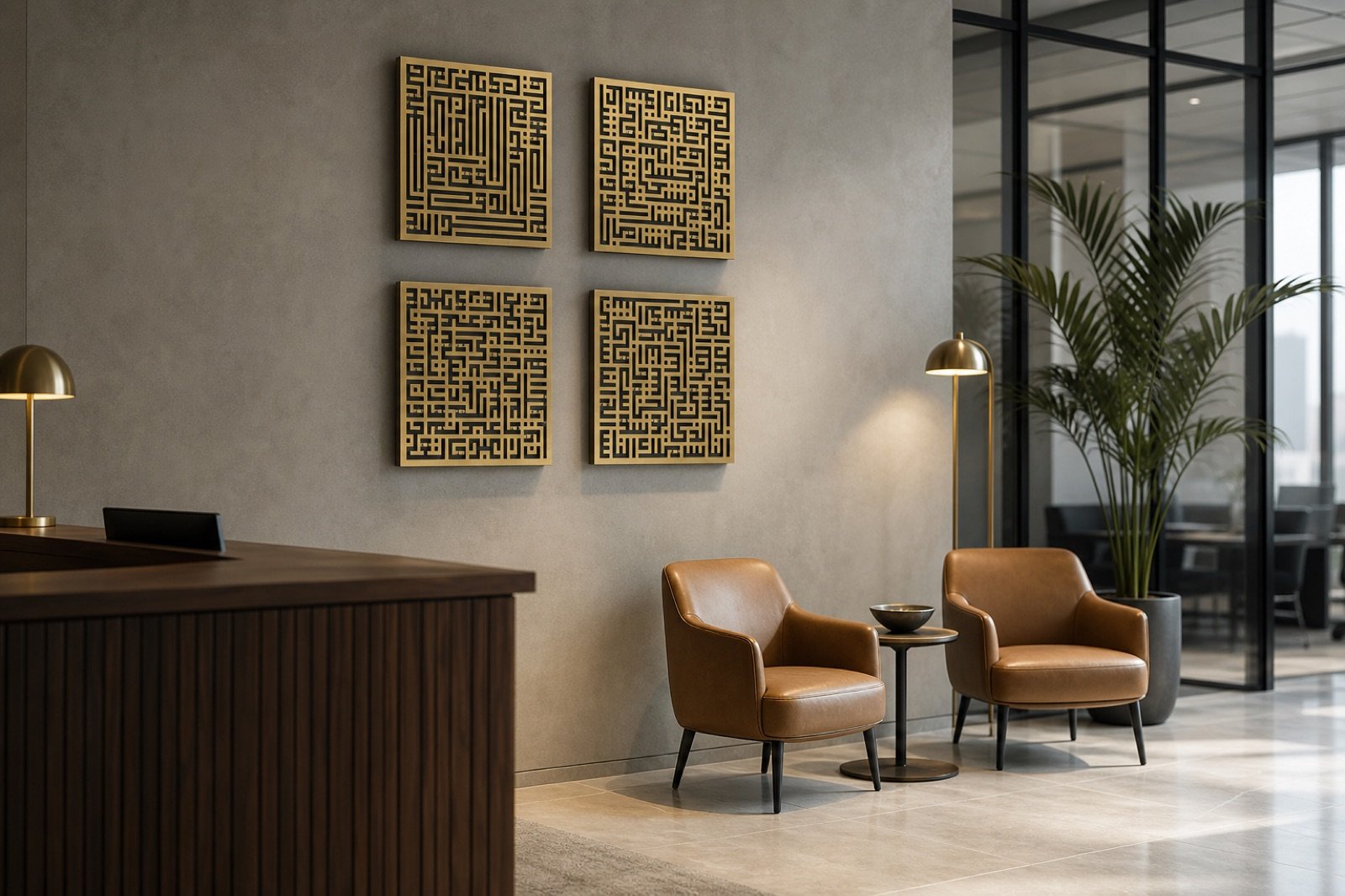 Four Quls Wall Art — 4 Piece Set — handcrafted metal wall art displayed in a premium UAE interior | Hanooon (view 2)