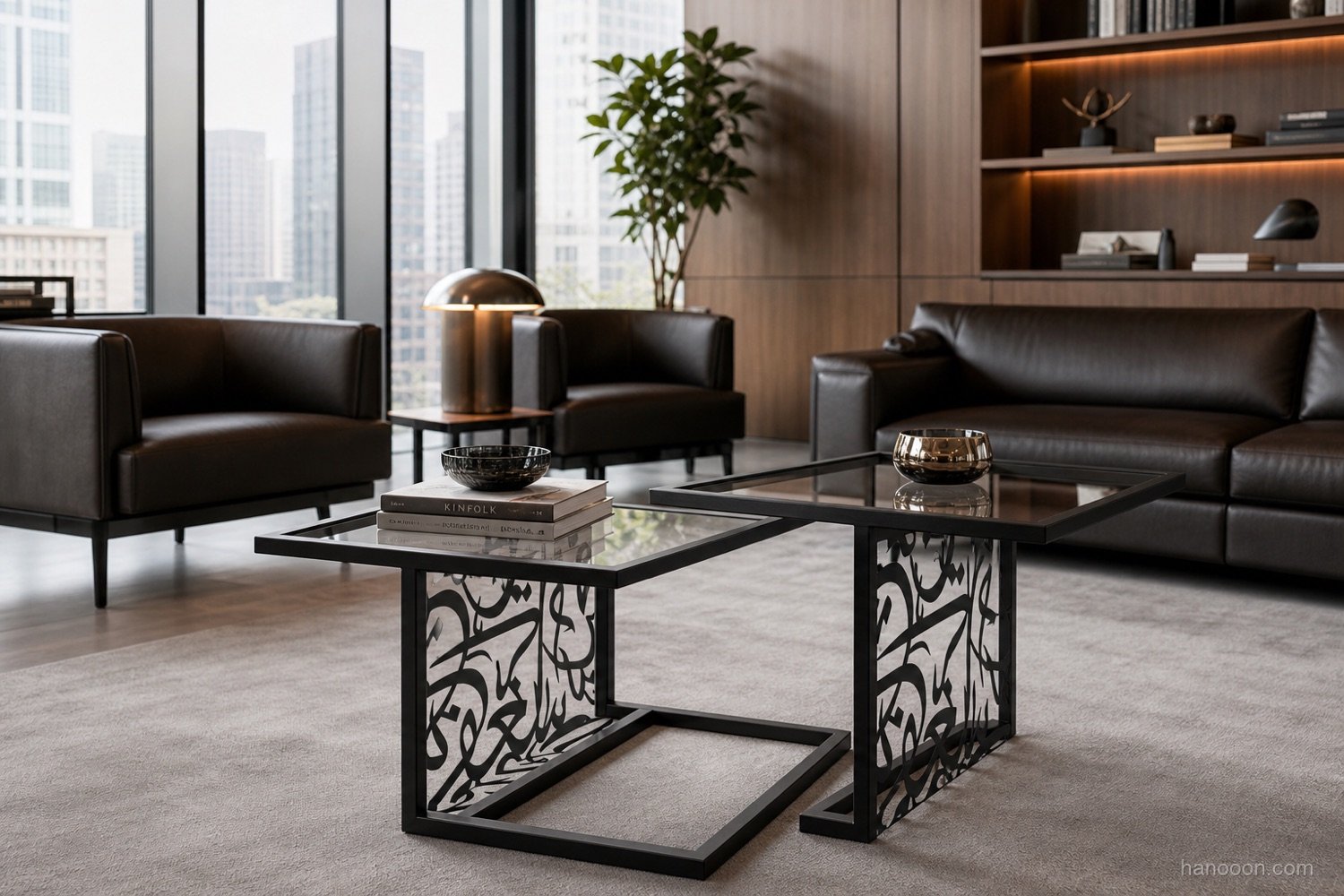 Arabisc Coffee Table (CFTZN01) — Arabisc handcrafted metal and wood furniture, UAE