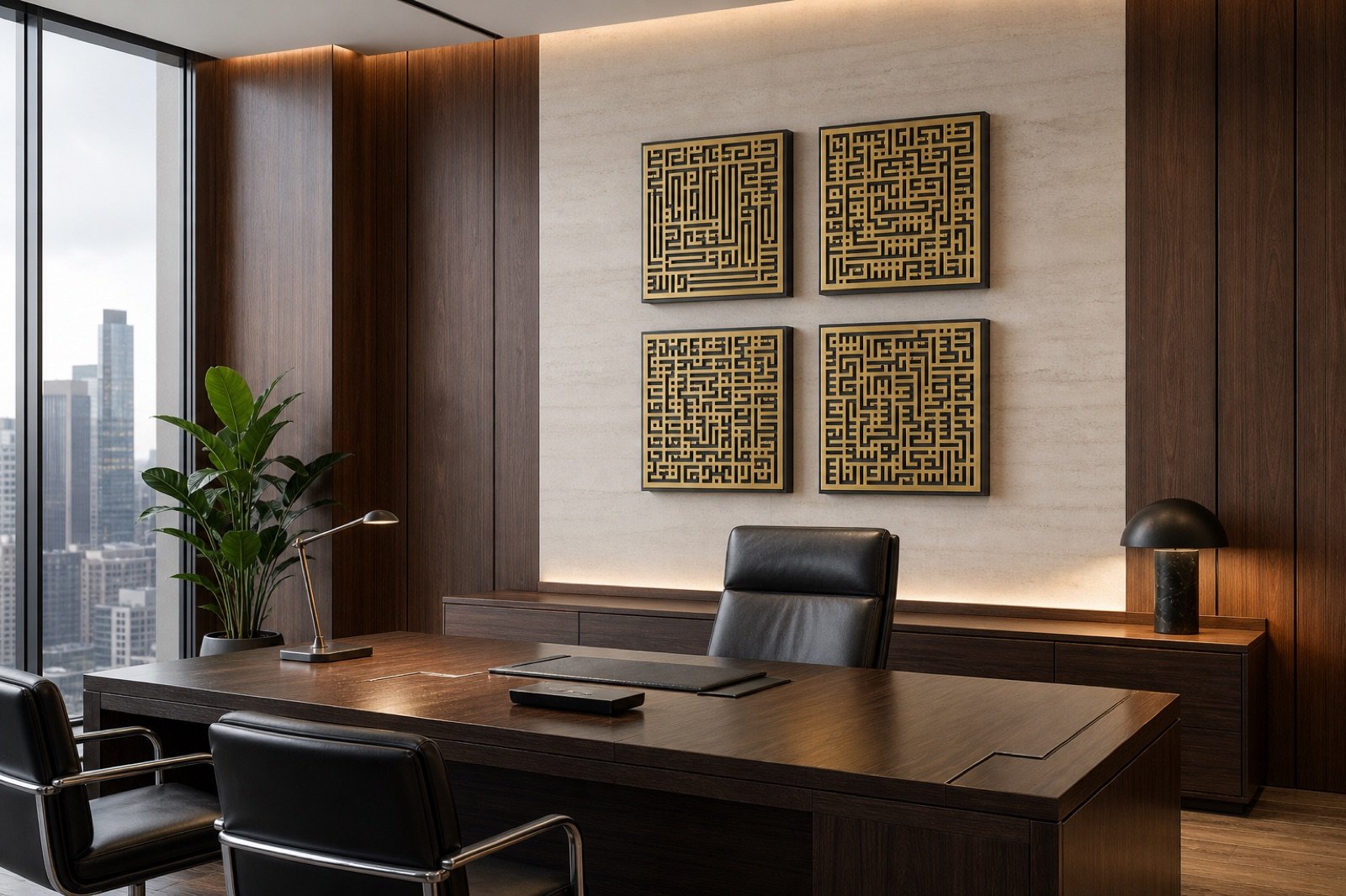 Four Quls Wall Art — 4 Piece Set — handcrafted metal wall art displayed in a premium UAE interior | Hanooon (view 3)