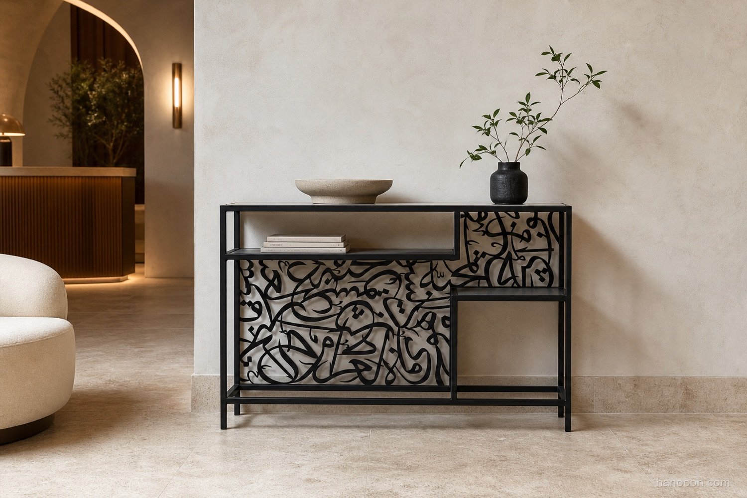 Arabisc Entrance Console — Arabisc handcrafted metal and wood furniture, UAE