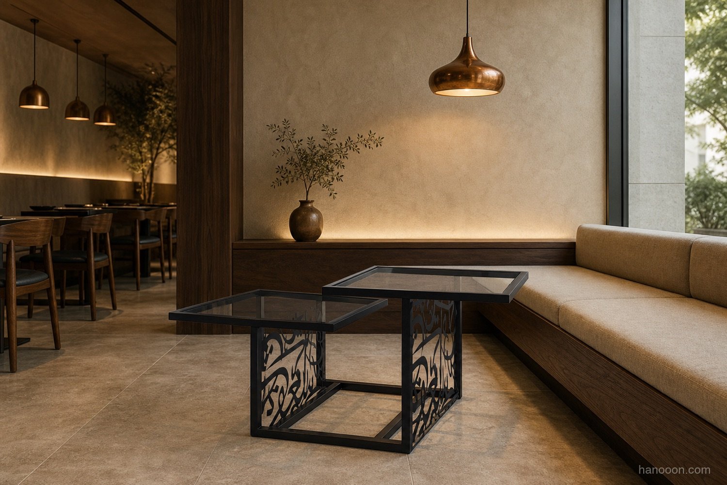 Arabisc Coffee Table (CFTZN01) — Arabisc handcrafted metal and wood furniture, UAE
