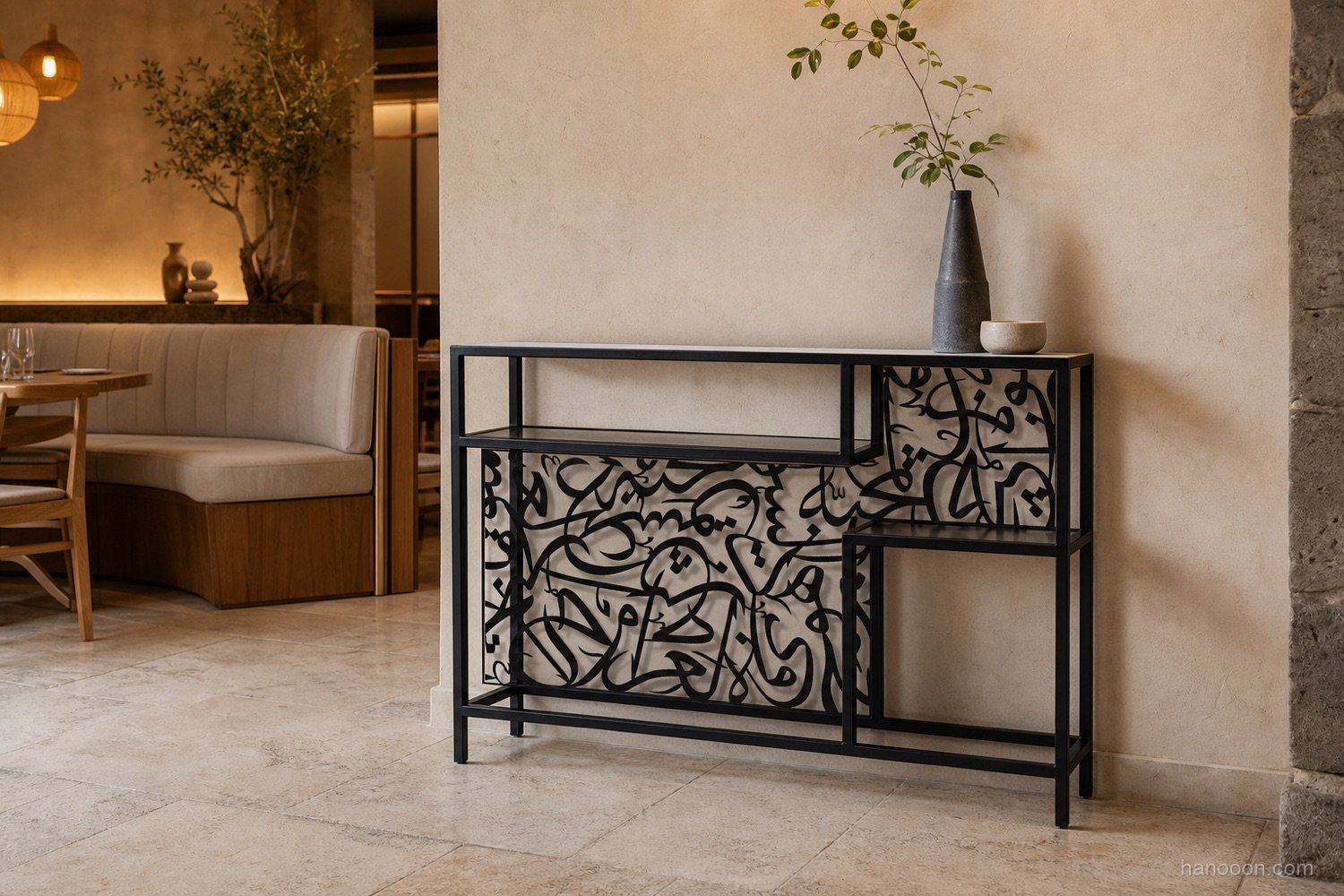 Arabisc Entrance Console — Arabisc handcrafted metal and wood furniture, UAE