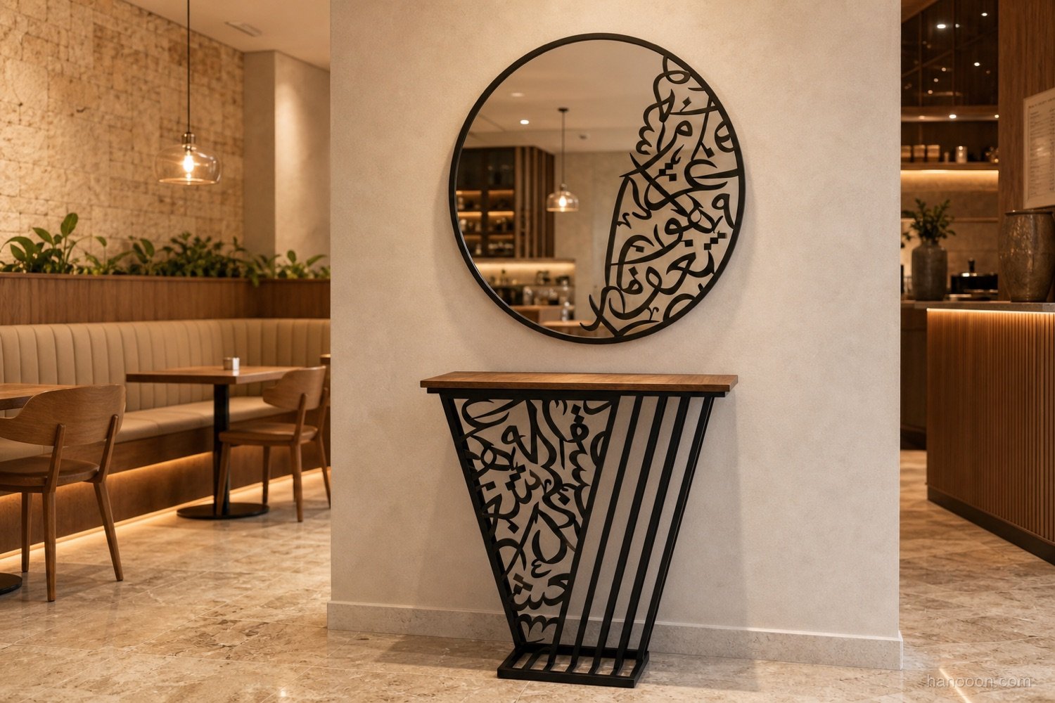 Arabisc Entrance Console — 2pc Set — Arabisc handcrafted metal and wood furniture, UAE