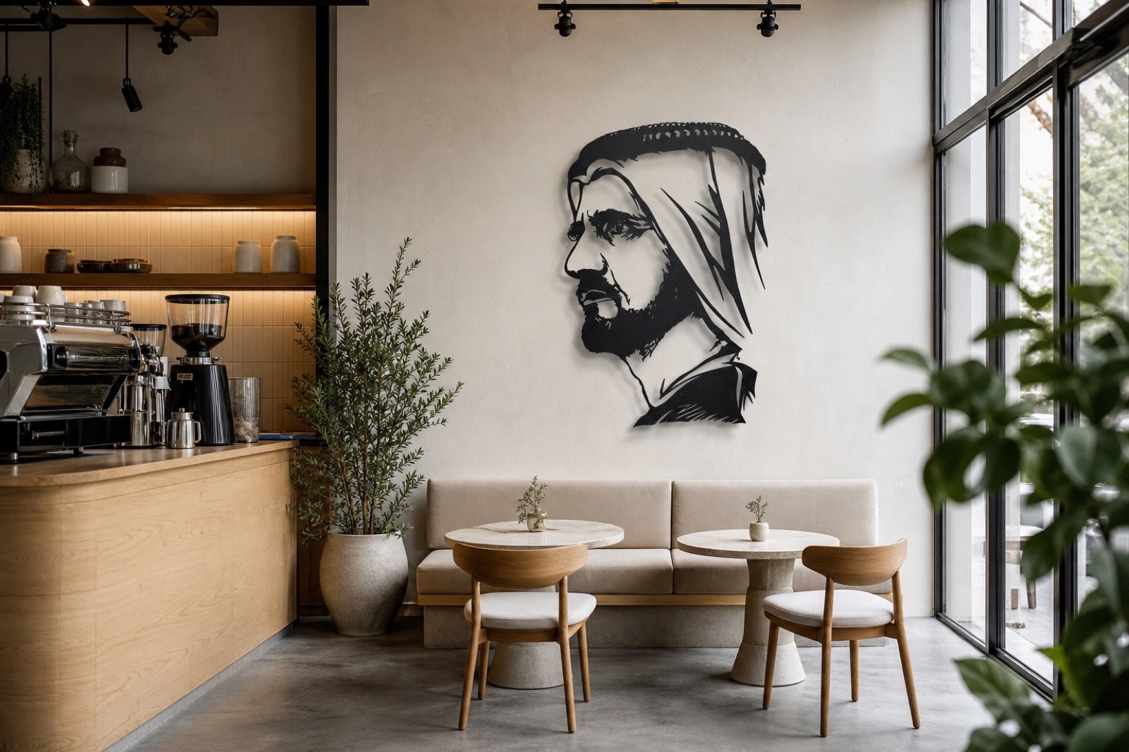 Sheikh Mohammed bin Rashid — Premium Metal — handcrafted wall art displayed in a premium UAE interior | Hanooon