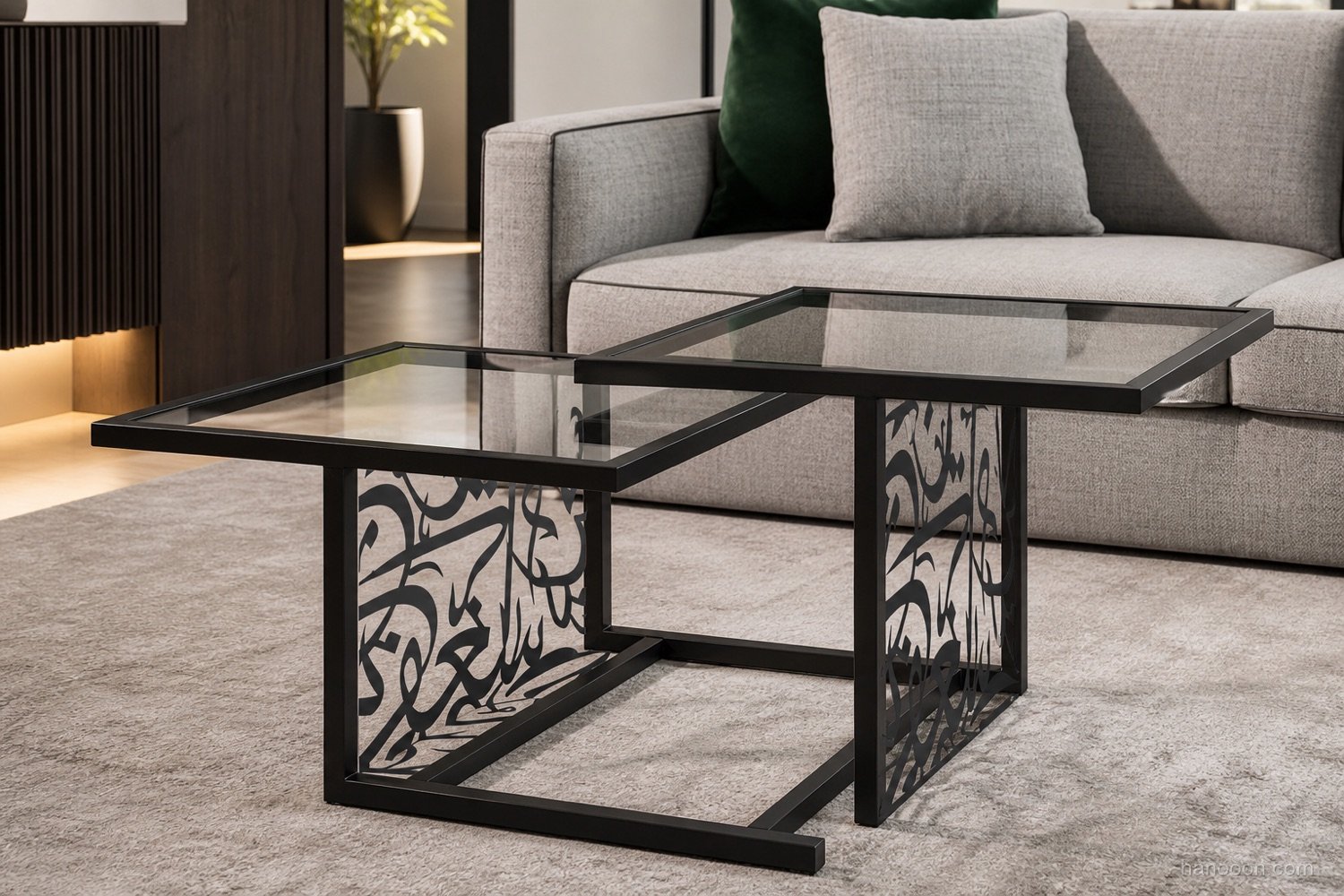 Arabisc Coffee Table (CFTZN01) — Arabisc handcrafted metal and wood furniture, UAE