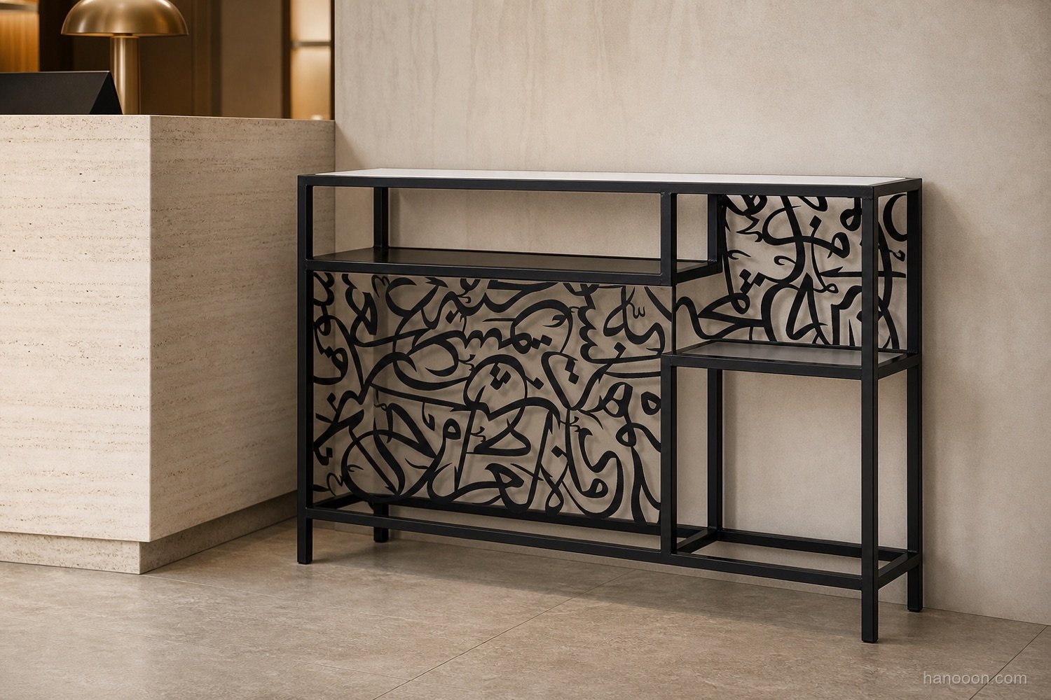 Arabisc Entrance Console — Arabisc handcrafted metal and wood furniture, UAE
