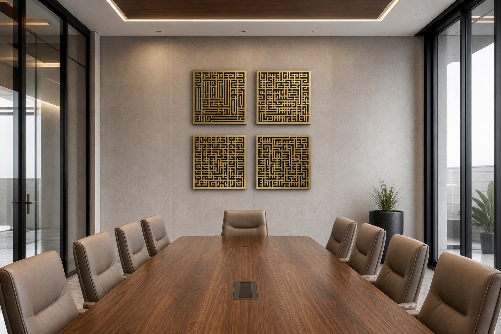 Four Quls Wall Art — 4 Piece Set — handcrafted metal wall art displayed in a premium UAE interior | Hanooon (view 7)