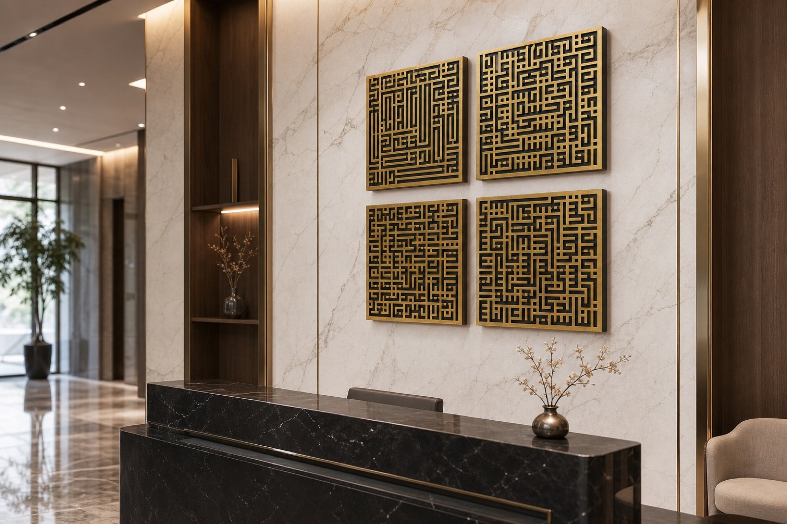 Four Quls Wall Art — 4 Piece Set — handcrafted metal wall art displayed in a premium UAE interior | Hanooon (view 10)