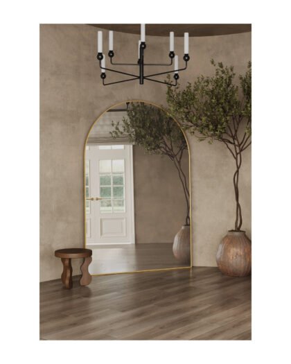 Gold arch full-length luxury floor mirror, handmade UAE