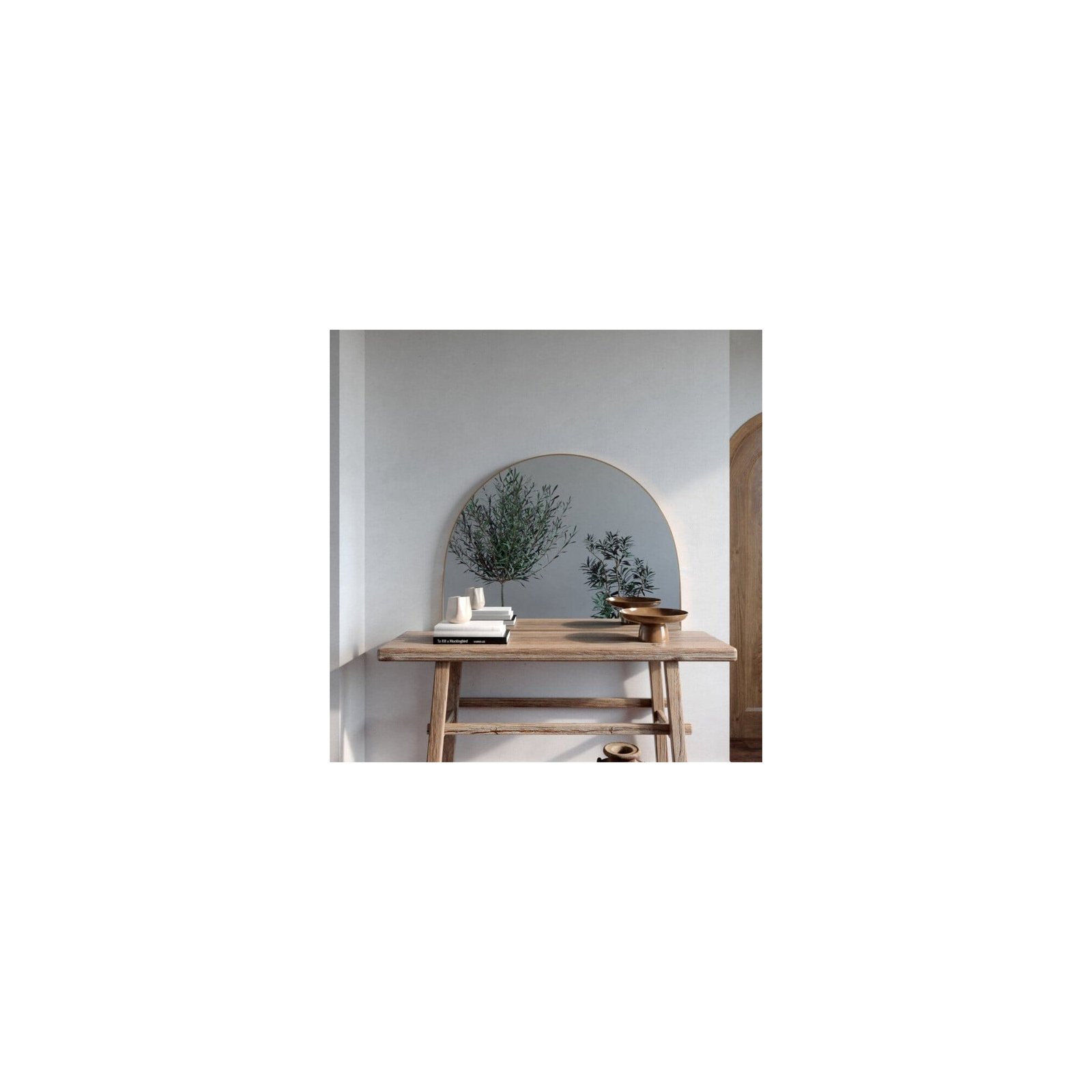 Half round console entryway arch mirror, custom handcrafted UAE