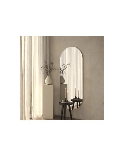Frameless oval minimalist bathroom wall mirror, custom UAE