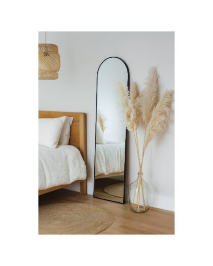 Black arch full-length floor mirror, custom handcrafted in UAE