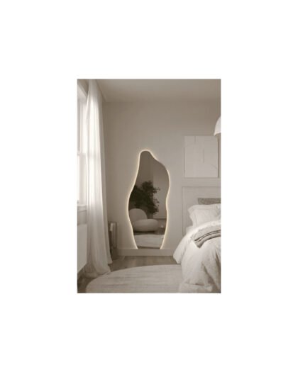 Evelyn irregular shaped backlit LED wall mirror, artistic UAE