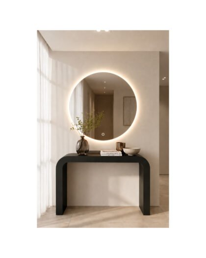 Frameless round LED backlit circle bathroom mirror, custom UAE