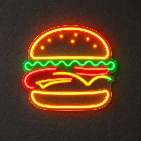 Burger Neon Sign — LED neon sign — custom made in UAE