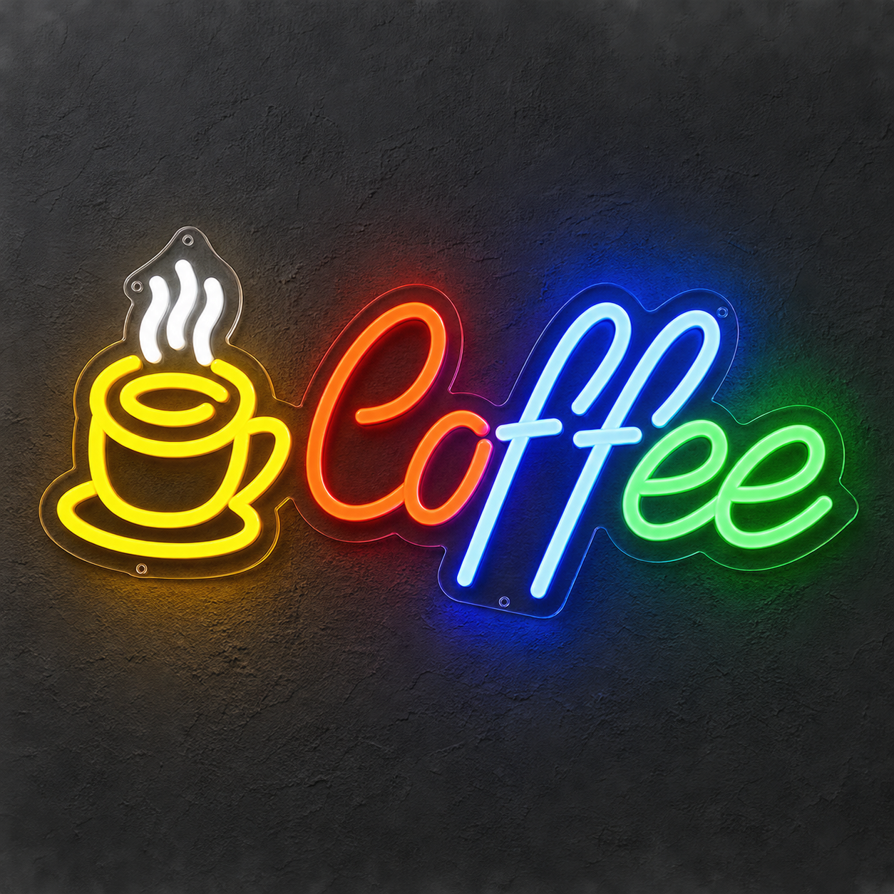 Coffee Cup Neon Sign – Multicolour