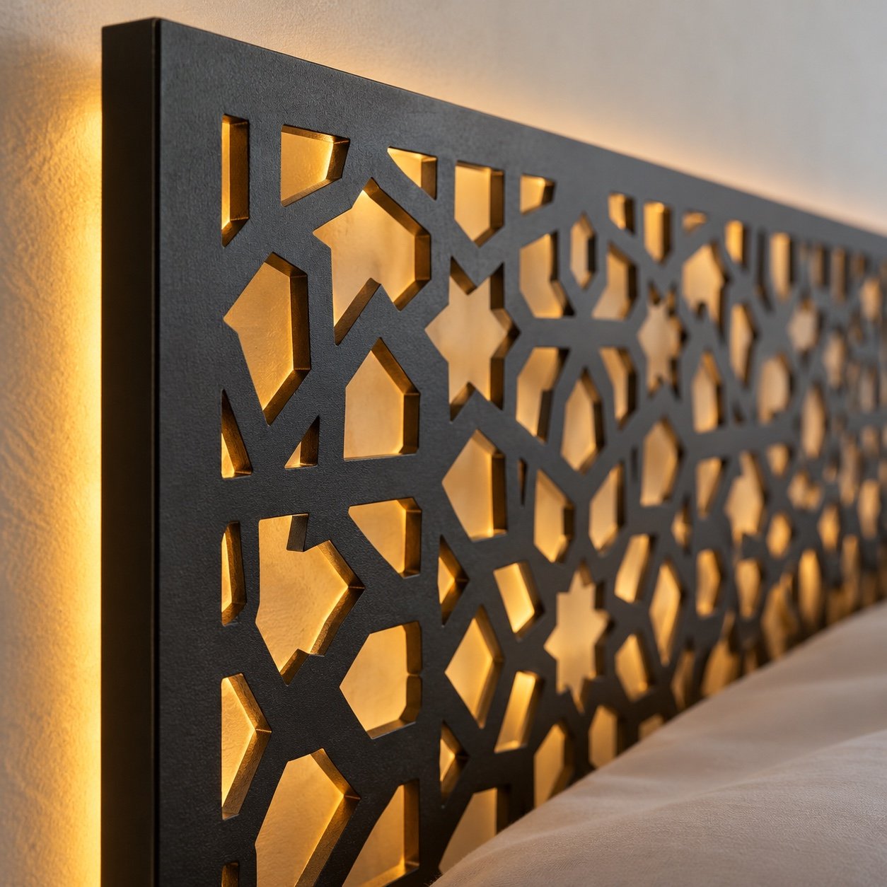 لوح رأس سرير أرابيسك بإضاءة LED في الإمارات