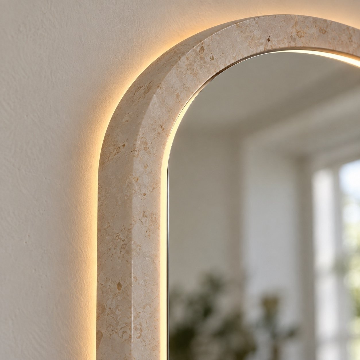 مرآة سهيل وورمستون بإضاءة LED، تُصنع حسب الطلب في الإمارات