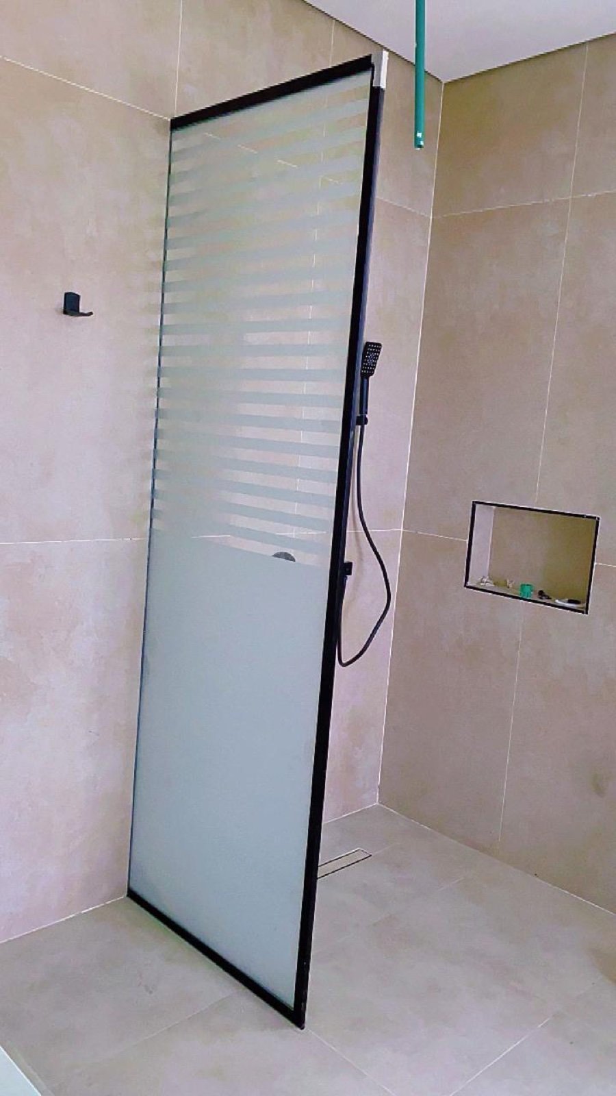 Frosted privacy shower glass panel